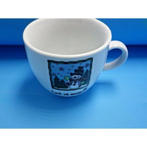 Truly Tasteful Snowman Coffee Tea Cup Child Let it Snow China Winter Holiday - Picture 2 of 7